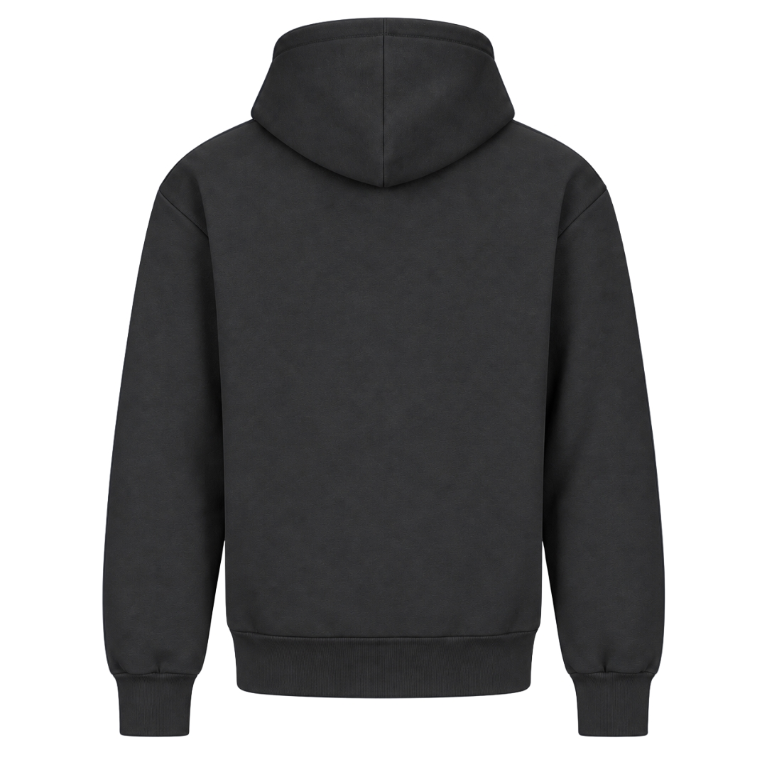 JALUNA Coffee First – Damen Oversize Hoodie | Coffee Collection - Solid Charcoal - Rueckseite