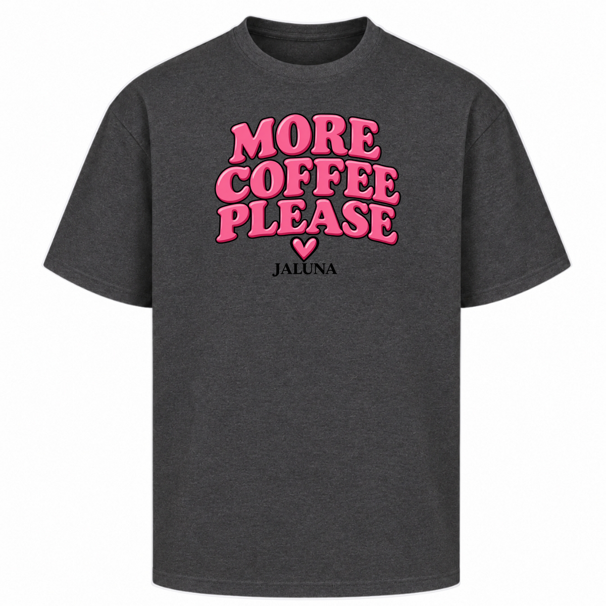 JALUNA MORE COFFEE PLEASE Oversize-Shirt - Charcoal (Heather)