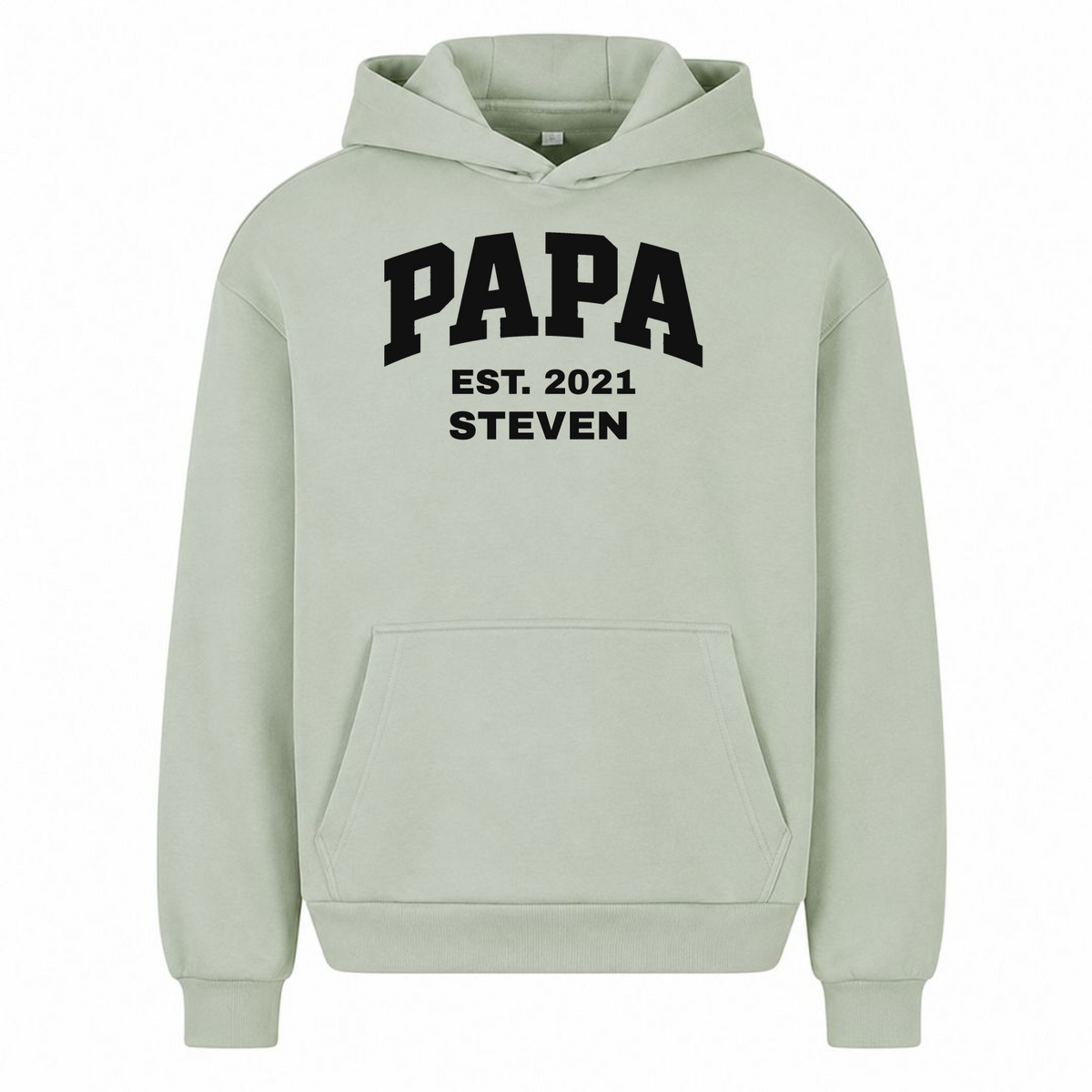PAPA – Personalisierter Oversized Hoodie mit Kindername & Geburtsjahr - light asphalt