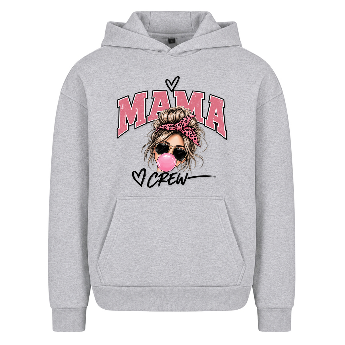 MAMA CREW – Oversize Hoodie - Heather Grey