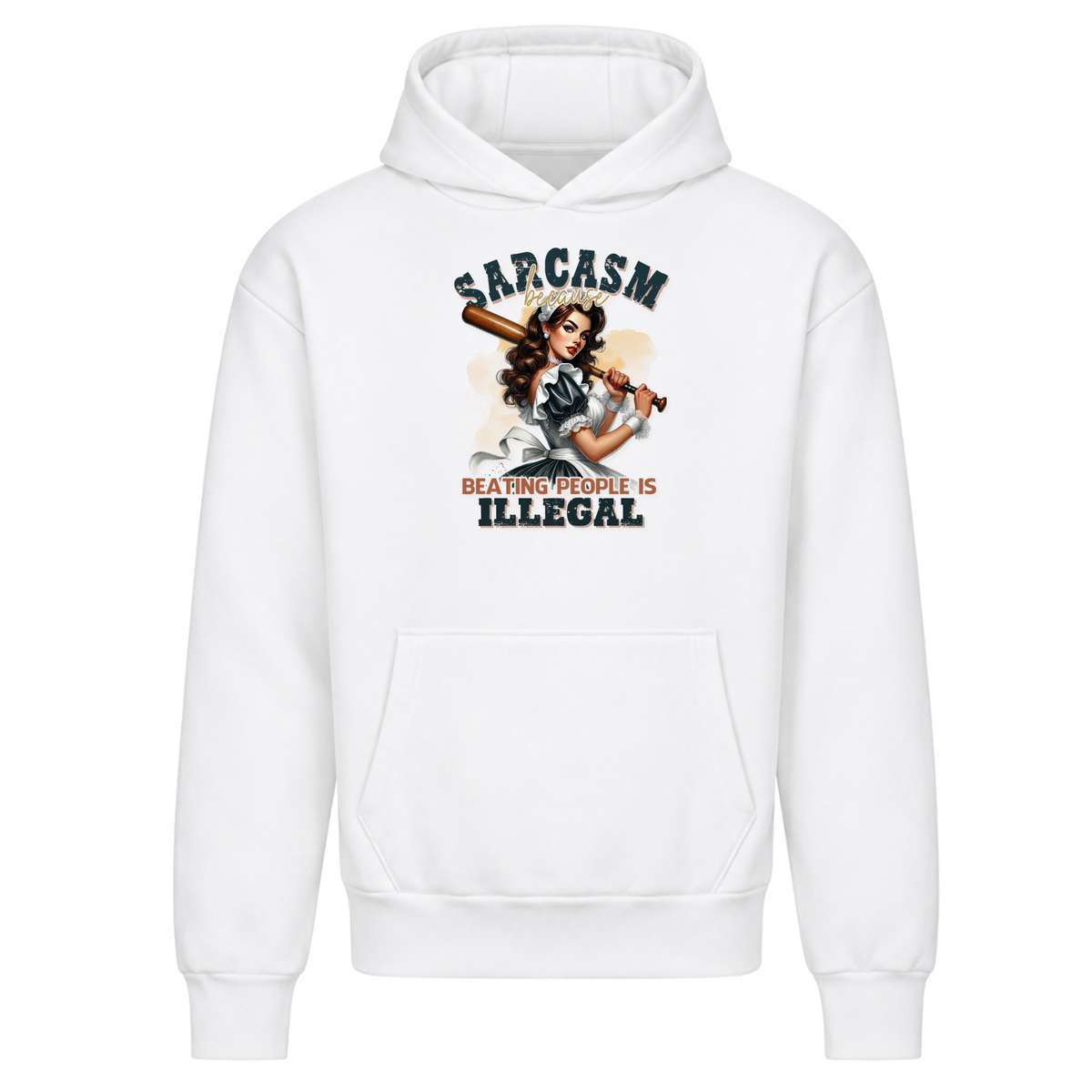 JALUNA SARCASM – Signature Heavyweight Hoodie - Arctic White