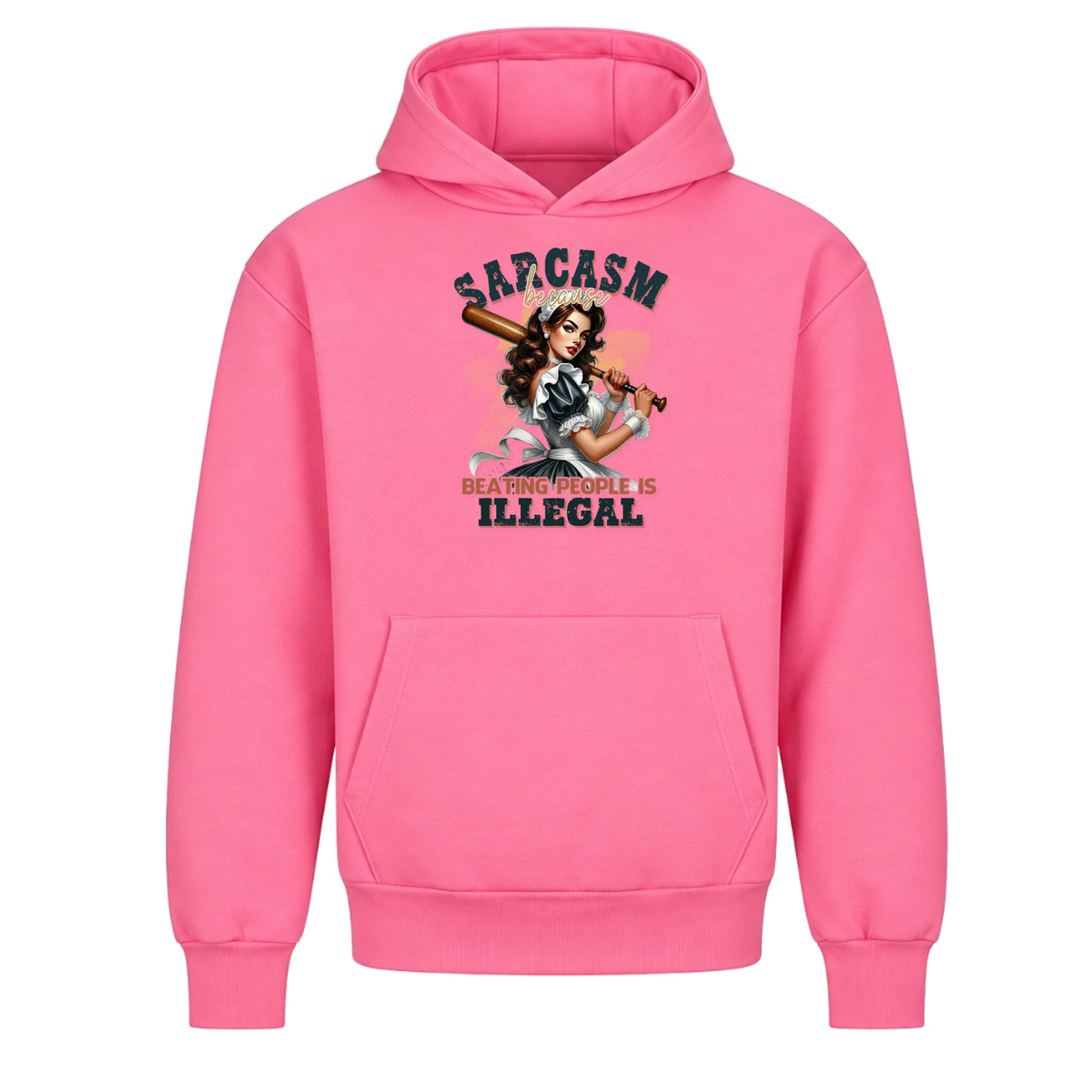 JALUNA SARCASM – Signature Heavyweight Hoodie - Bubblegum Pink