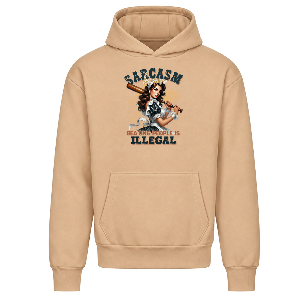 JALUNA SARCASM – Signature Heavyweight Hoodie - Desert Sand