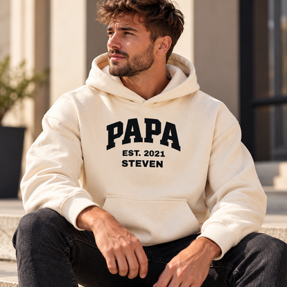PAPA – Personalisierter Oversized Hoodie mit Kindername & Geburtsjahr
