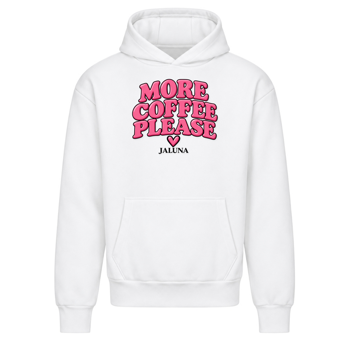 JALUNA Coffee Please – Damen Oversize Hoodie  - Arctic White