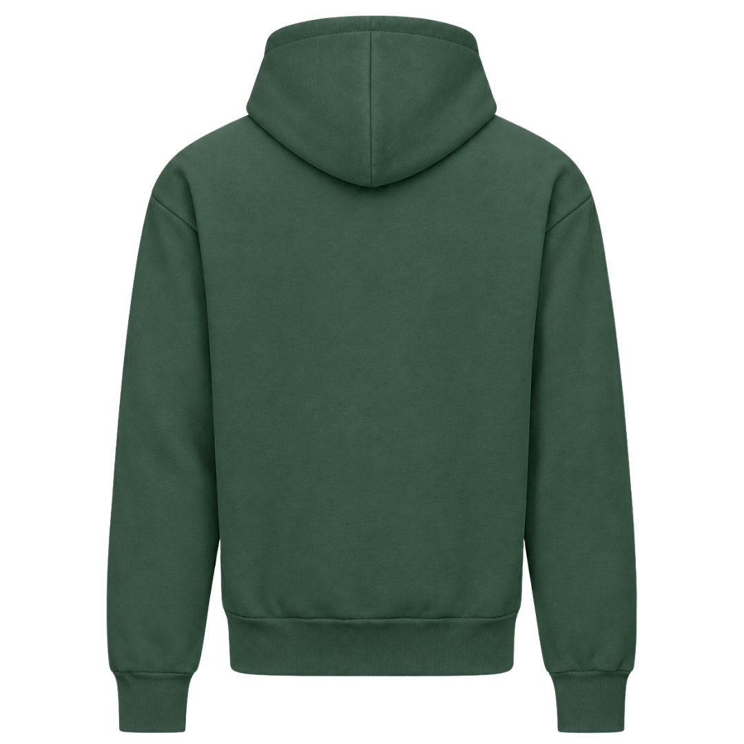 JALUNA Coffee Please – Damen Oversize Hoodie  - Bottle Green - Rueckseite