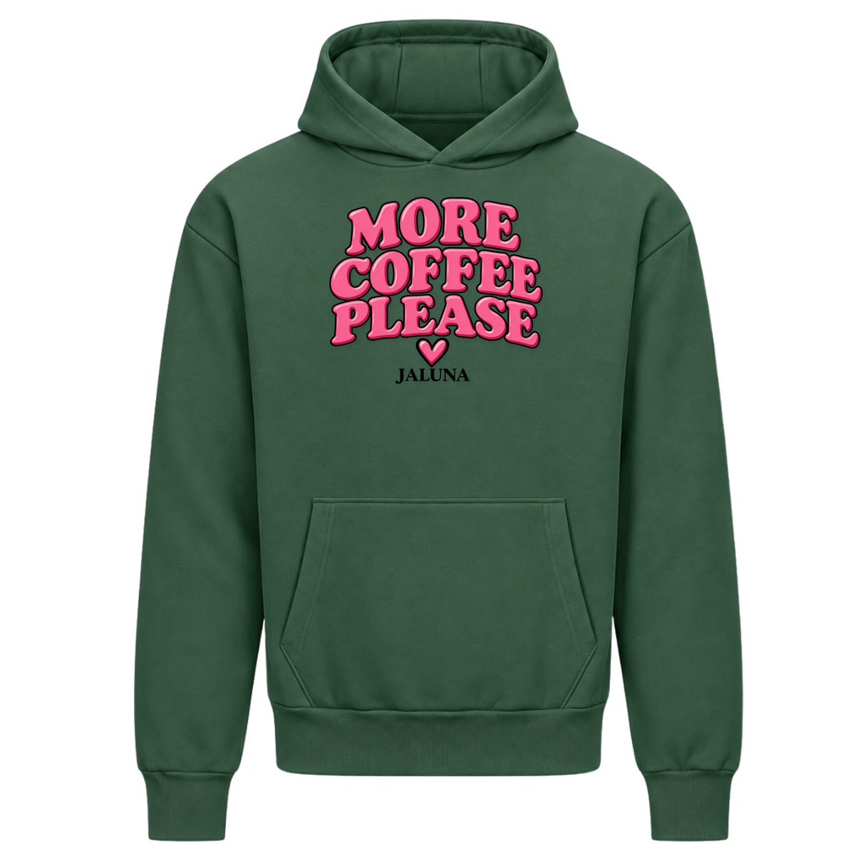 JALUNA Coffee Please – Damen Oversize Hoodie  - Bottle Green