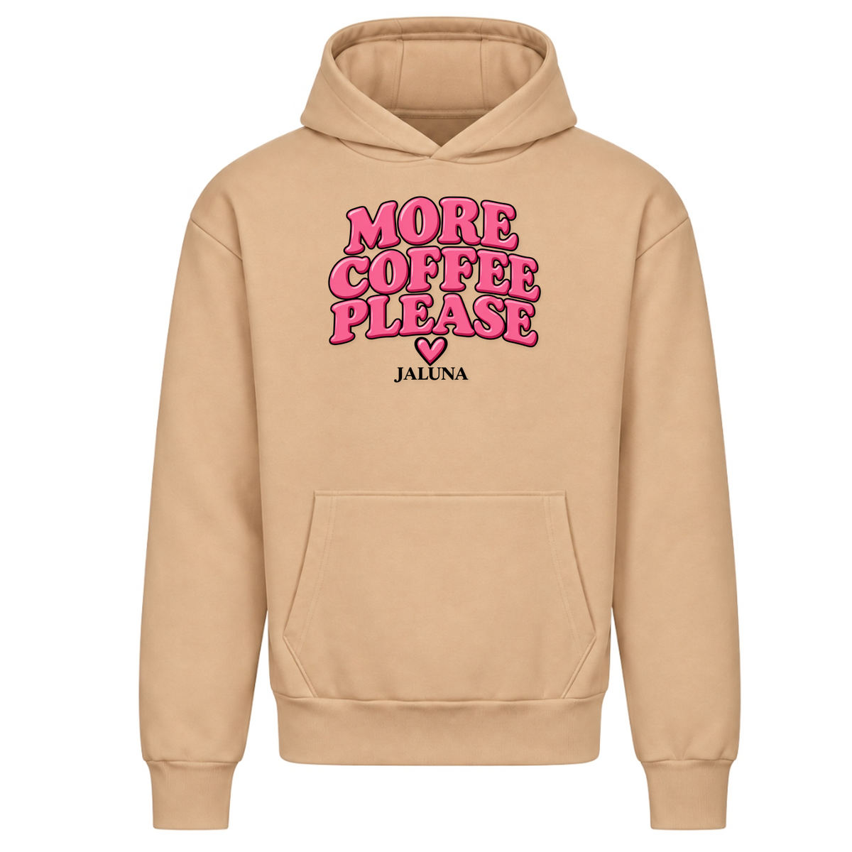 JALUNA Coffee Please – Damen Oversize Hoodie  - Desert Sand