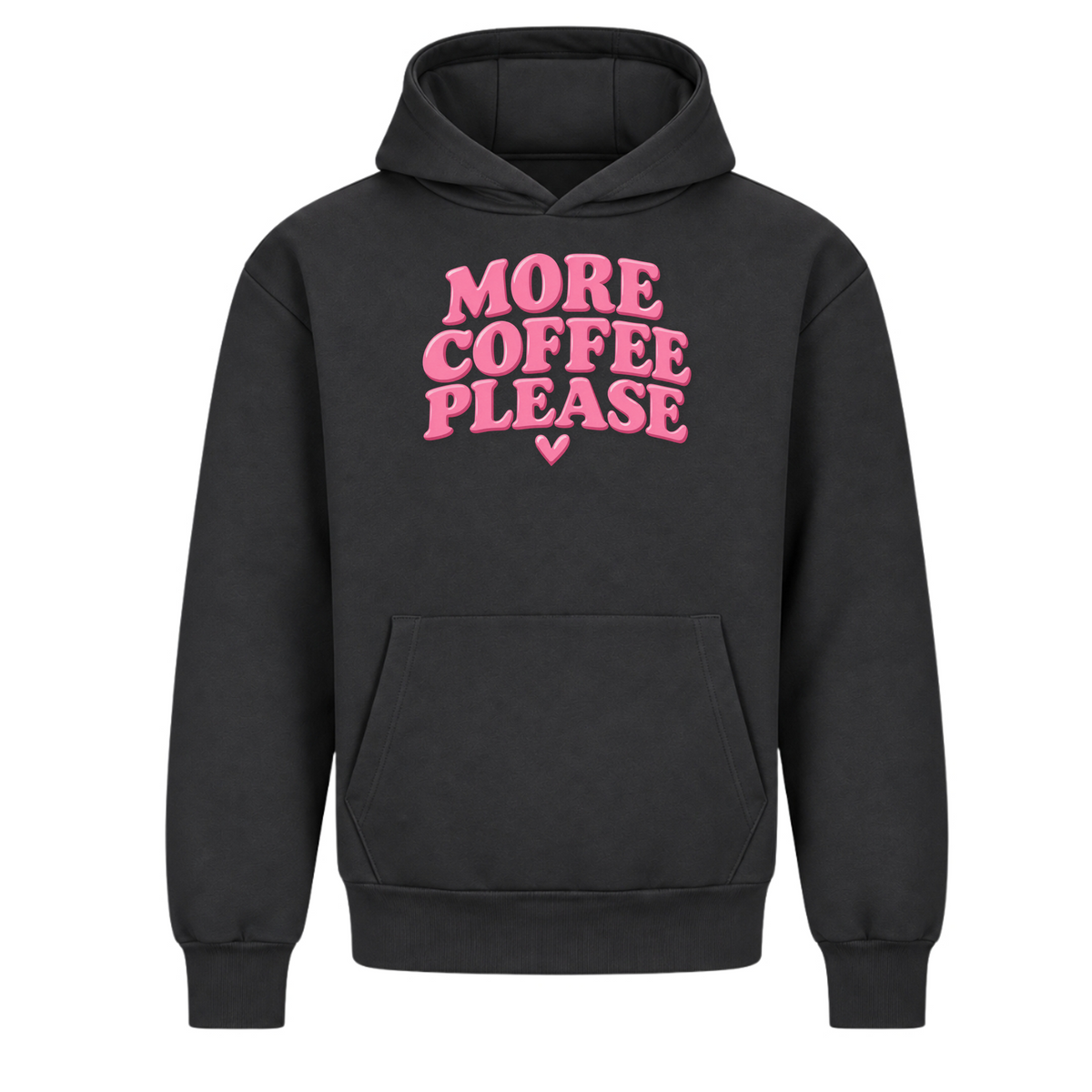 JALUNA Coffee Please – Damen Oversize Hoodie  - Solid Charcoal