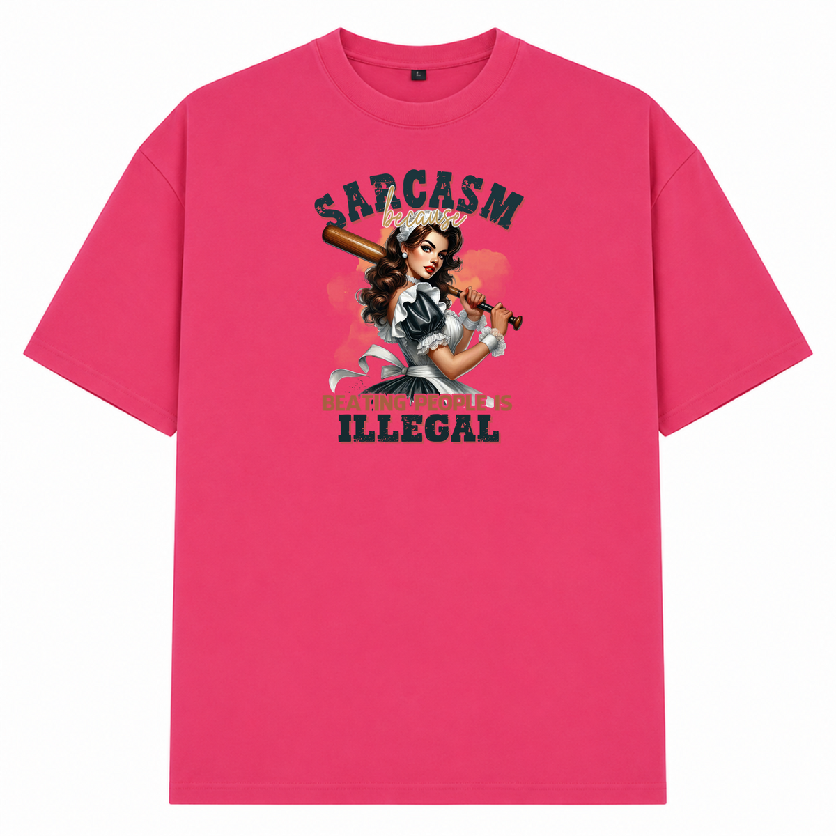 ILLEGAL COOL OVERSIZE SHIRT - Hibiskus Pink